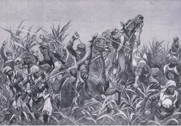 Lucha alrededor de Tientsin: carga de la caballería japonesa